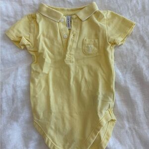 Janie and Jack Yellow Polo Baby Onesie